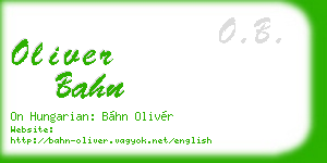 oliver bahn business card
